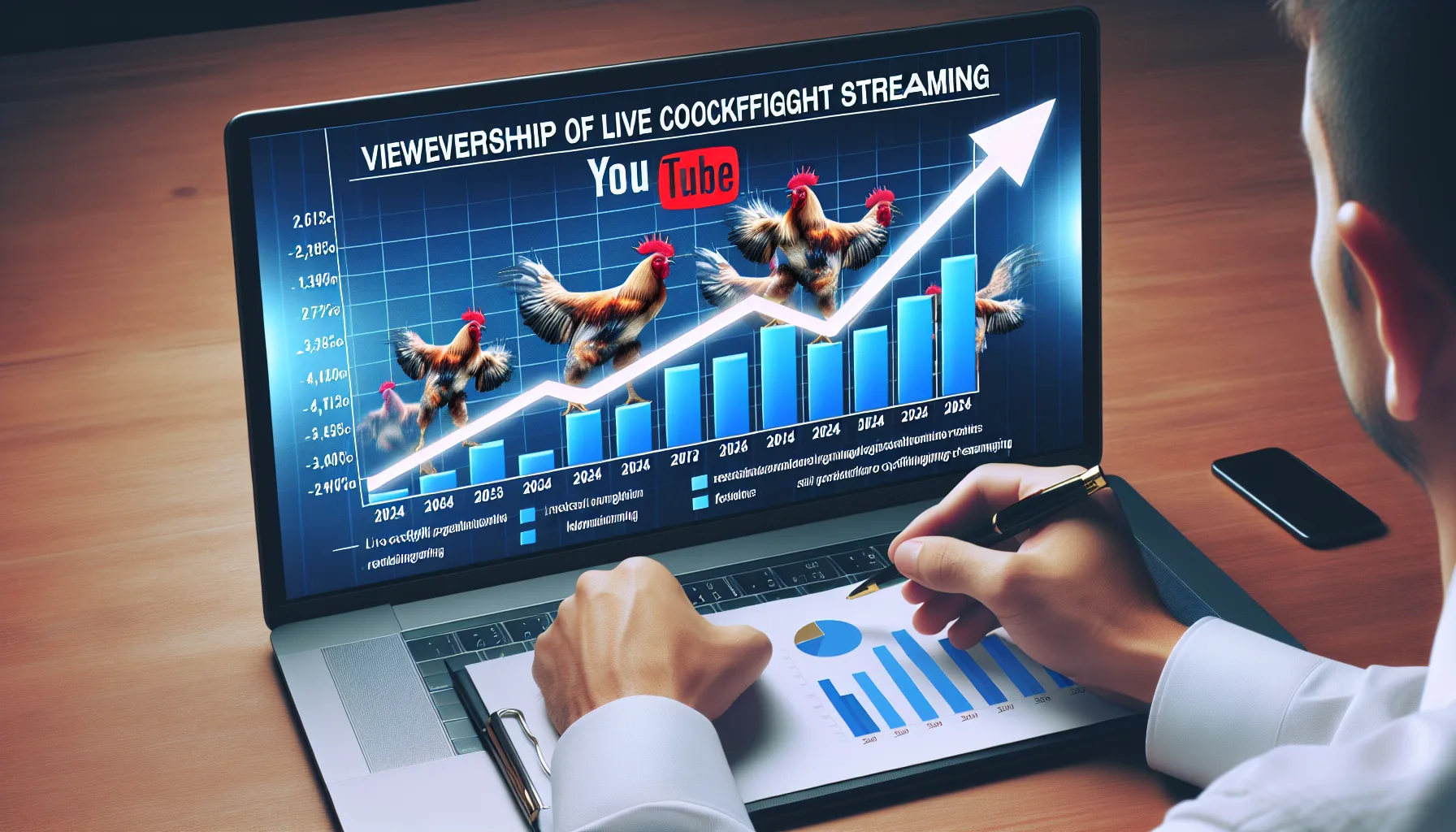 Biểu đồ tăng trưởng người xem đá gà trực tiếp trên YouTube với con số và xu hướng năm 2024