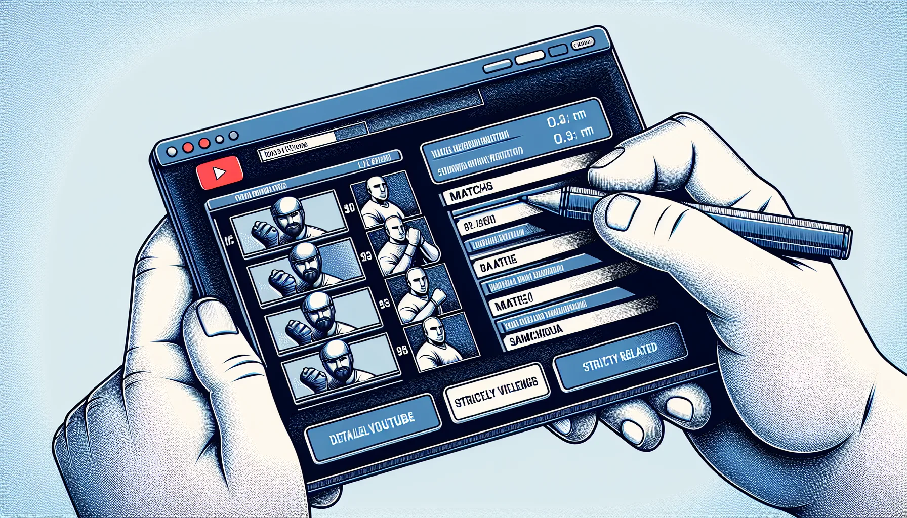 Giao diện lịch thi đấu đá gà trực tiếp trên YouTube với các trận đấu được đánh dấu rõ ràng